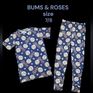 Bums & Roses Boys Baseball Pajama Set